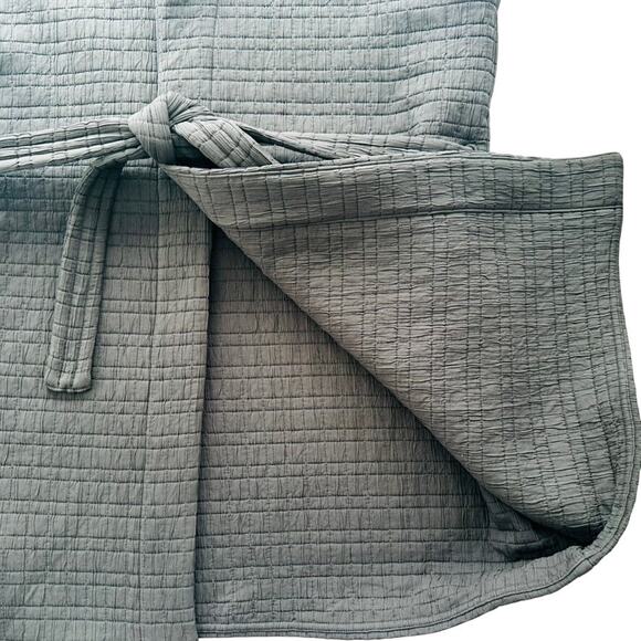 Lululemon Ladies Serene Travels Vest Black Size 12 Quilted Kimono Belted - Picture 4 of 8